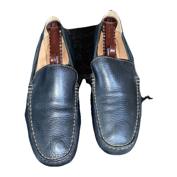 Born Crown Shoes Sz 8.5 M/W Black Driving Moccasins Leather Men M3641 EUC - Picture 1 of 4
